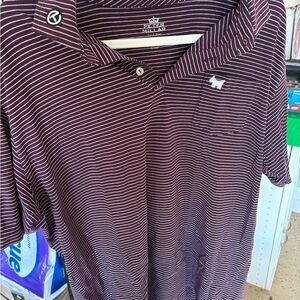 Peter Millar Burgundy Striped Polo